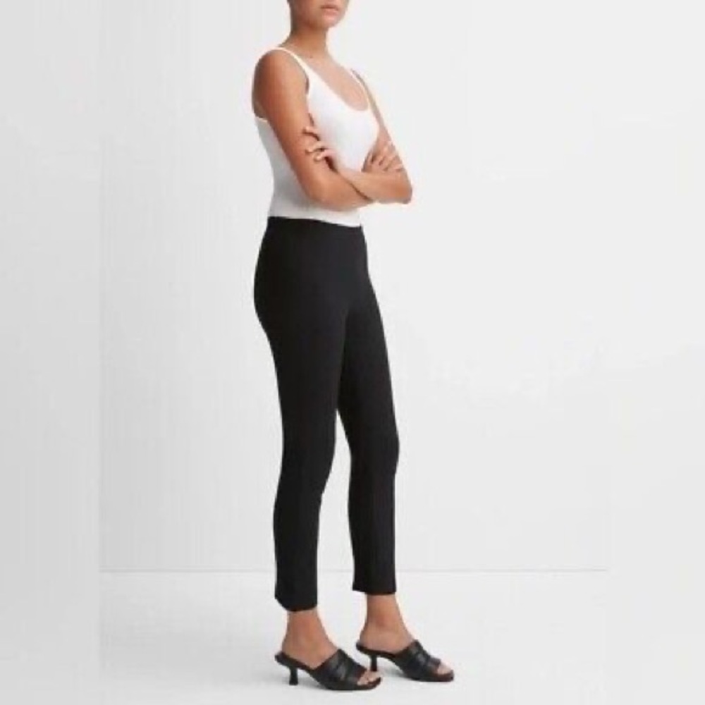 Vince Crop Stretch Knit Trousers Black